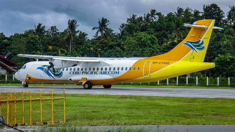 ATR 72 der Cebu Pacific nach der Landung am Boracay Caticllan Airport