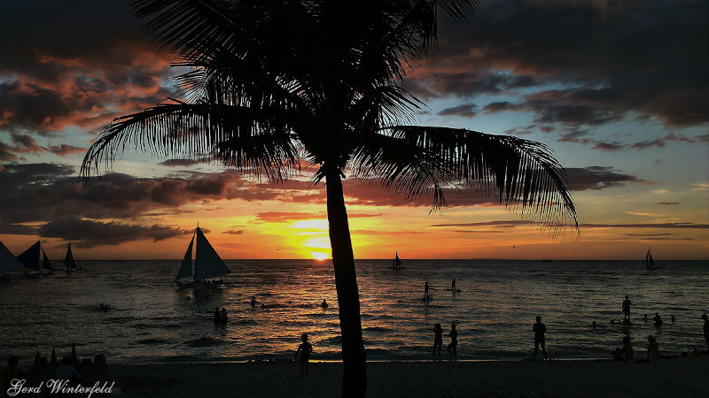 Sonnenuntergang am White Beach auf Boracay